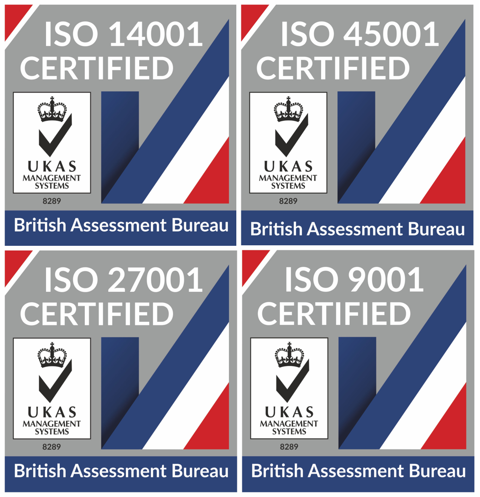 Re-certified under the British Assessment Bureau to UKAS standards.