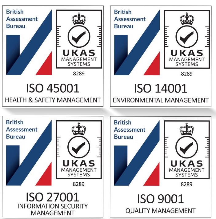 ISO 9001, 45001, 14001 & 27001 UKAS