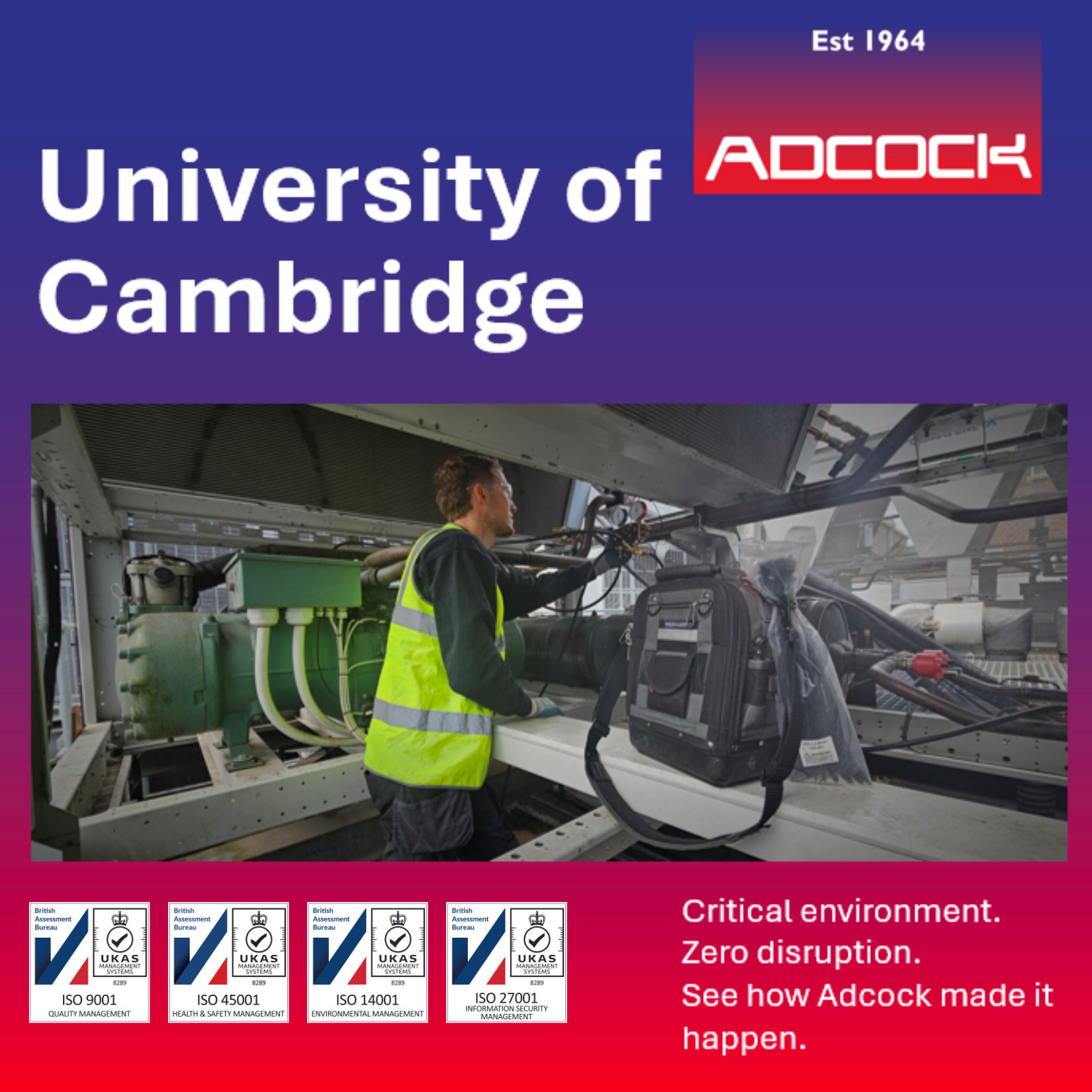 Chiller Safety and Reliability at University of Cambridge CAF Building